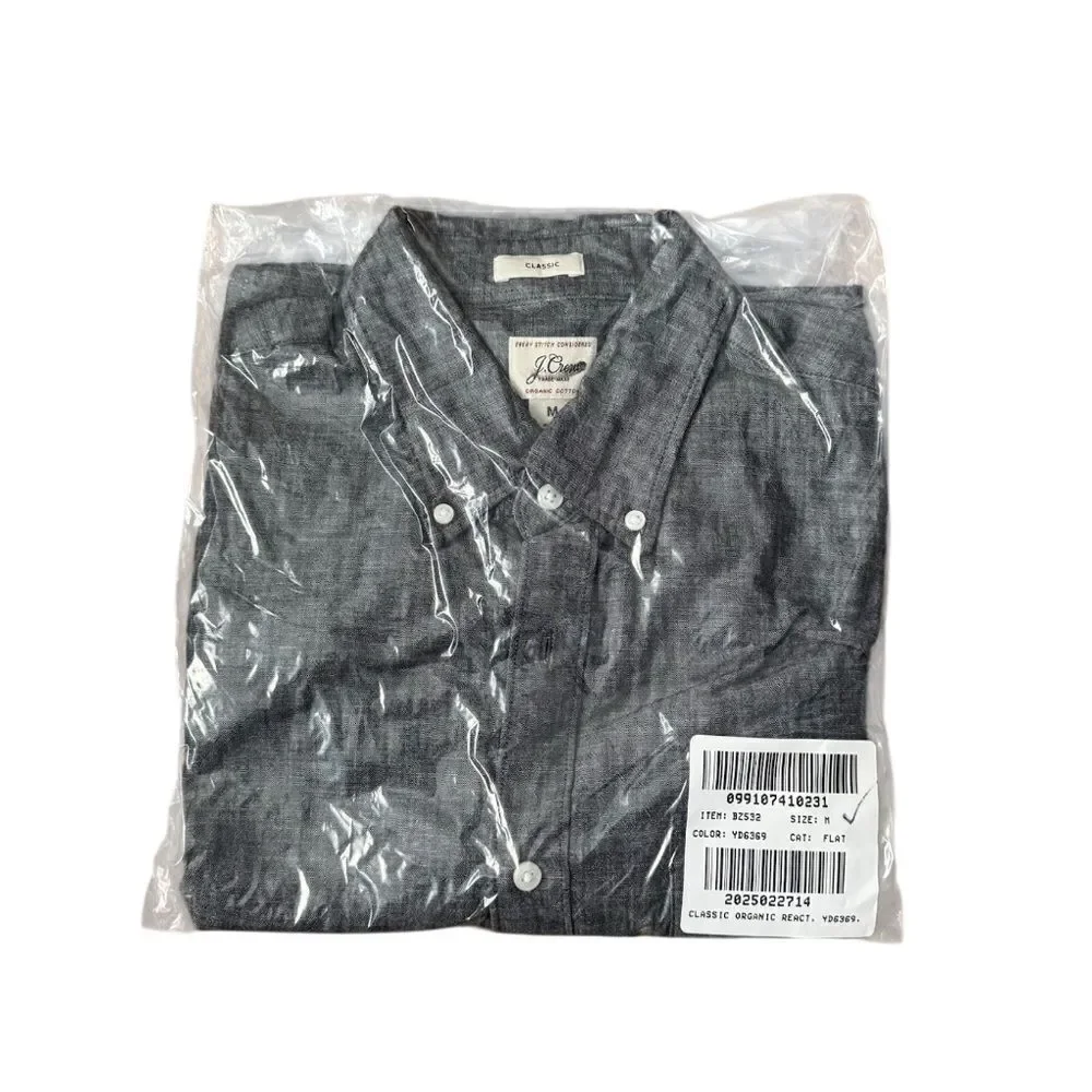NWT J CREW Organic cotton chambray shirt in Black Chambray